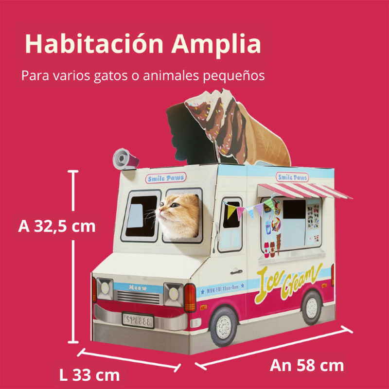 Casa Rascador Multiuso Ice Cream Food Truck Gris