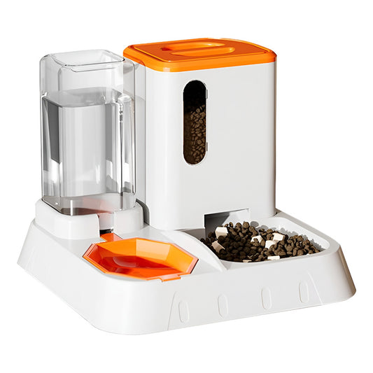 Comedero Y Bebedero Automático Para Gatos Y Perros Naranja Claro