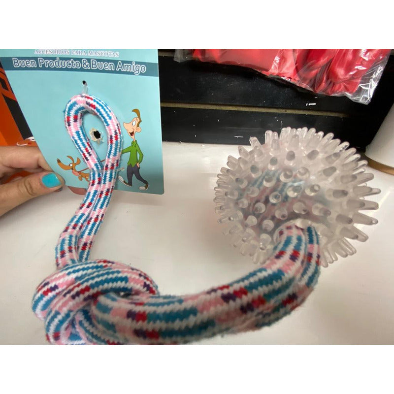 Juguete Para Perro Interactivo Con Cuerda Y Pelota