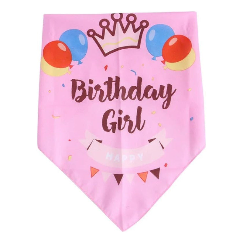 Pack De Cumpleaños Para Mascotas Globos Y Pañuelo Rosa Globos