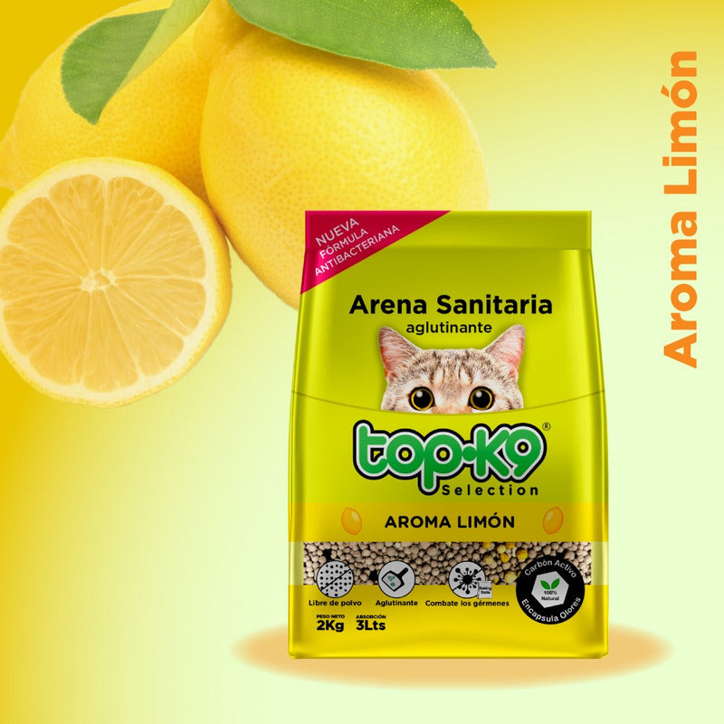 Arena Aglutinante Top-k9 Saco 2kg Limon
