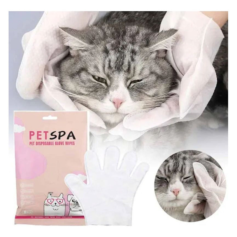 Guantes Desechables De 6 Piezas Para Mascotas Gato Perro Blanco