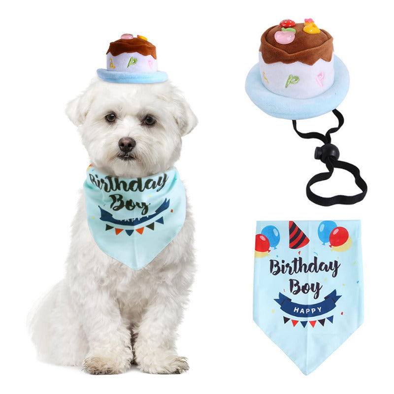 Pañuelo Pañoleta Para Mascotas Gatos Perros Feliz Cumpleaños