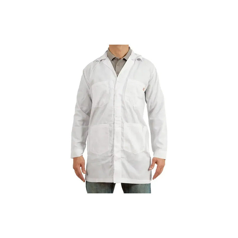 Cotona Poplin Blanca Delantal Laboratorio Bata. Blanco Xl
