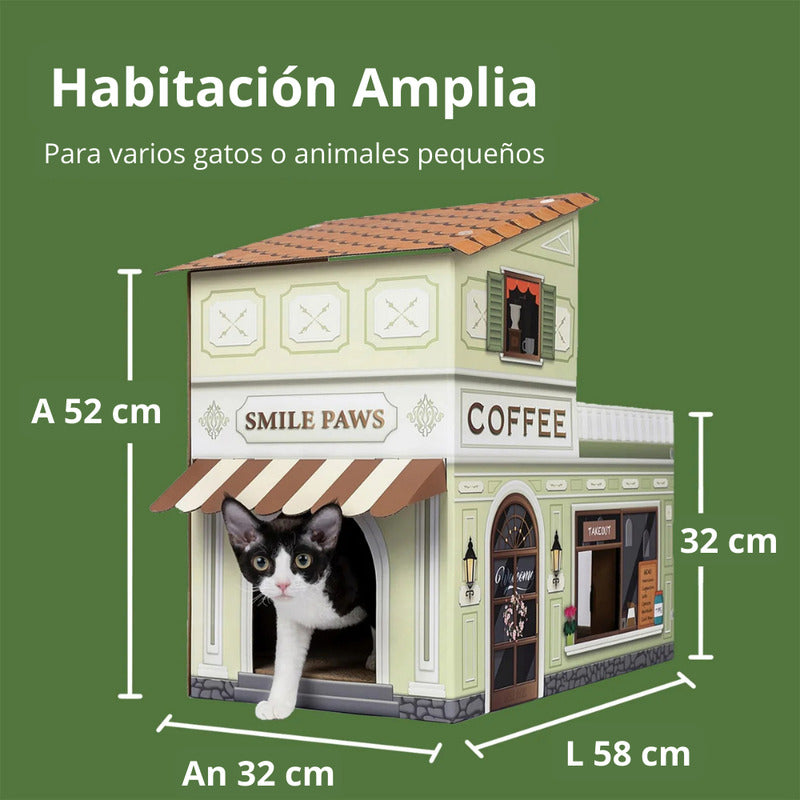Casa Rascador Multiuso Coffee Shop Verde