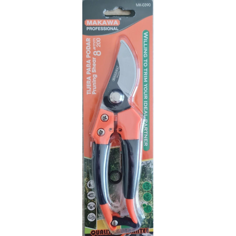Tijera Para Podar - 8 Pulgadas - Makawa Color Negro/naranja Negro/naranja