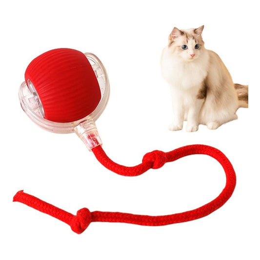 Pelota Eléctrica Para Gatos Juguete Interactivo Y Automatico Rojo