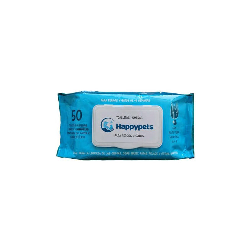Toallas Toallitas Humedas Happy Pets 50un Perros Y Gatos