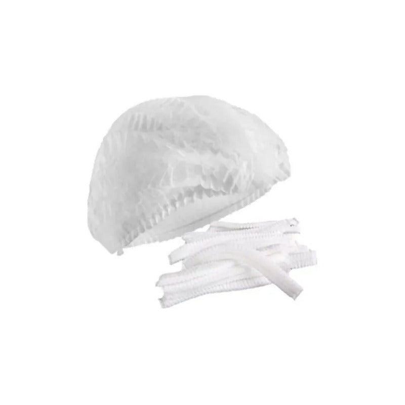 Pack 2 Cotona Poplin Blanca Delantal + 5 Cofias Desechables Blanco Xl