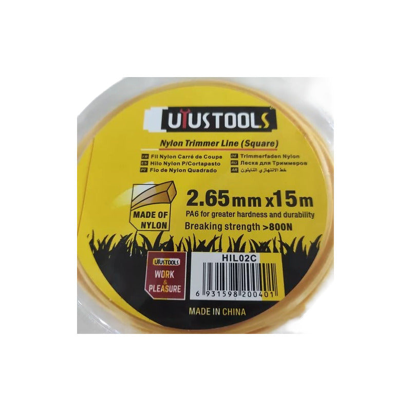 Hilo Nylon P/cortapasto 2.65mmx15m Amarillo