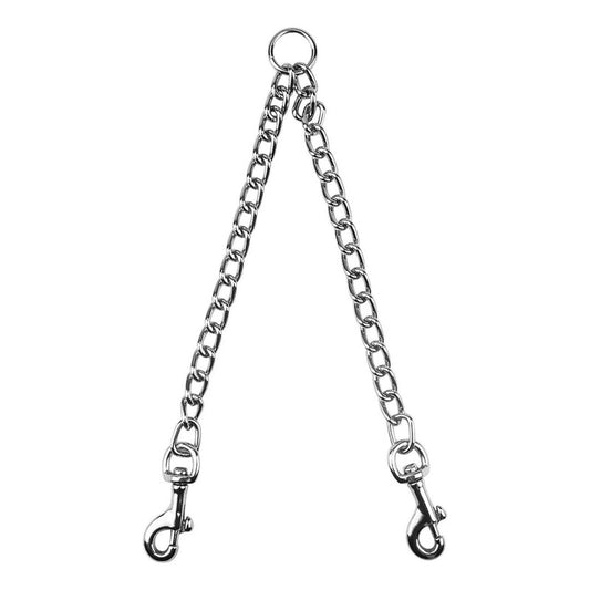 Doble Correa Cadena Para Perros. Extensión Collar Talla M Plateado