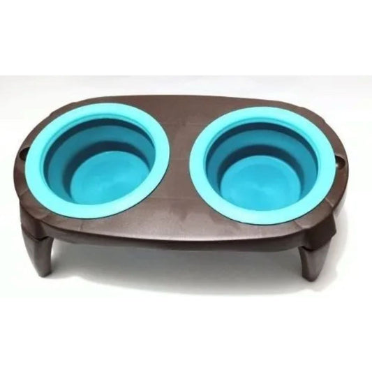 Plato Doble Plegable, Para Mascota, Bebedero Y/o Comedero