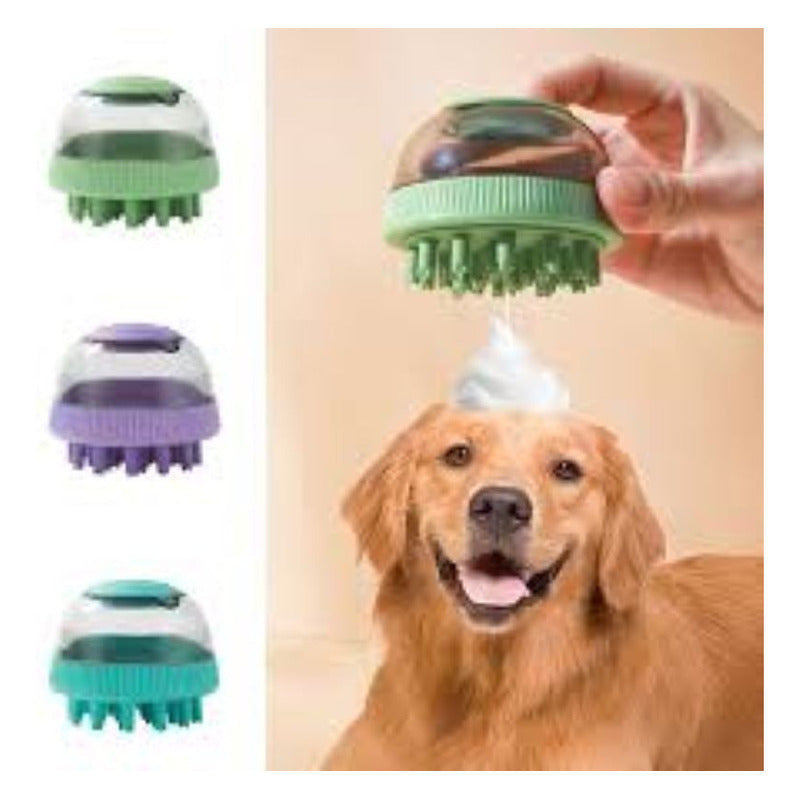 Cepillo Baño Masajeador Abrillantador Peluquería Perro Gato Turquesa /azul