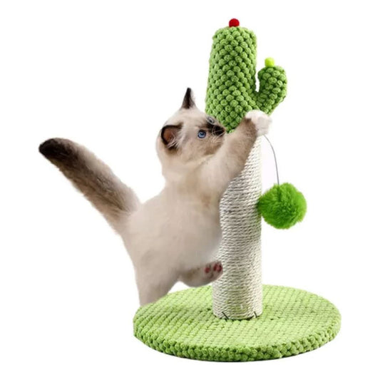 Rascador Para Gato Con Pelota De Juguete En Forma De Cactus Verde