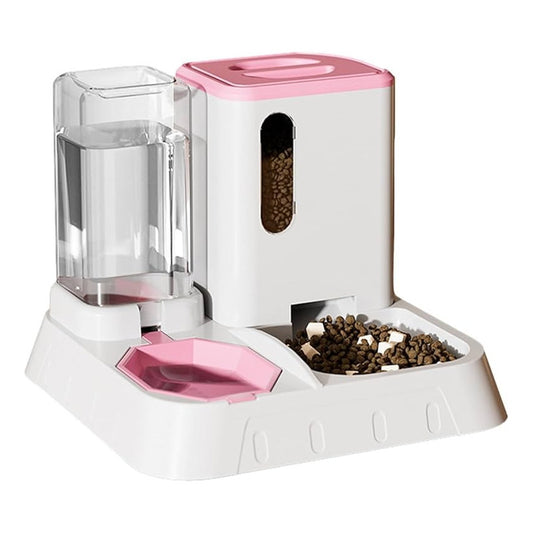 Comedero Y Bebedero Automático Para Gatos Y Perros Rosa