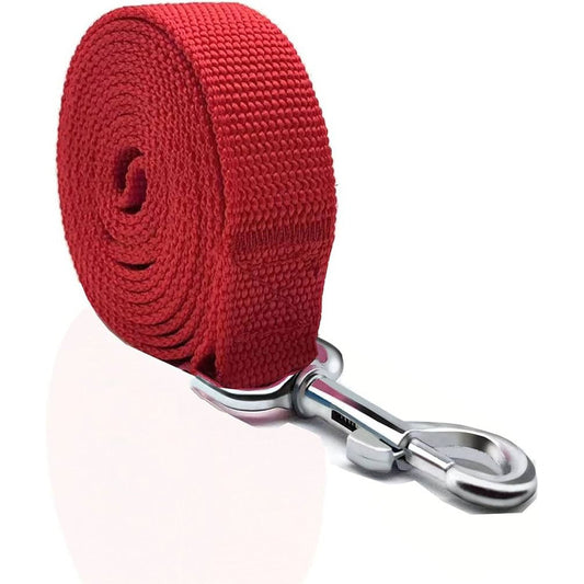 Correa Plana Resistente Larga Para Perro 6 Metros X 3.8 Cm Color Rojo