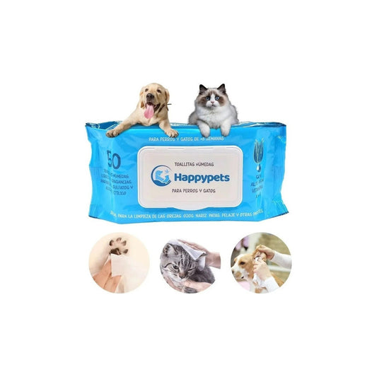 Toallas Toallitas Humedas Happy Pets 50un Perros Y Gatos