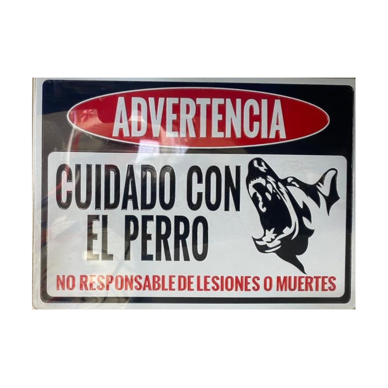 Señaletica Advertencia Perro Letrero Peligro Cuidado 18x25cm