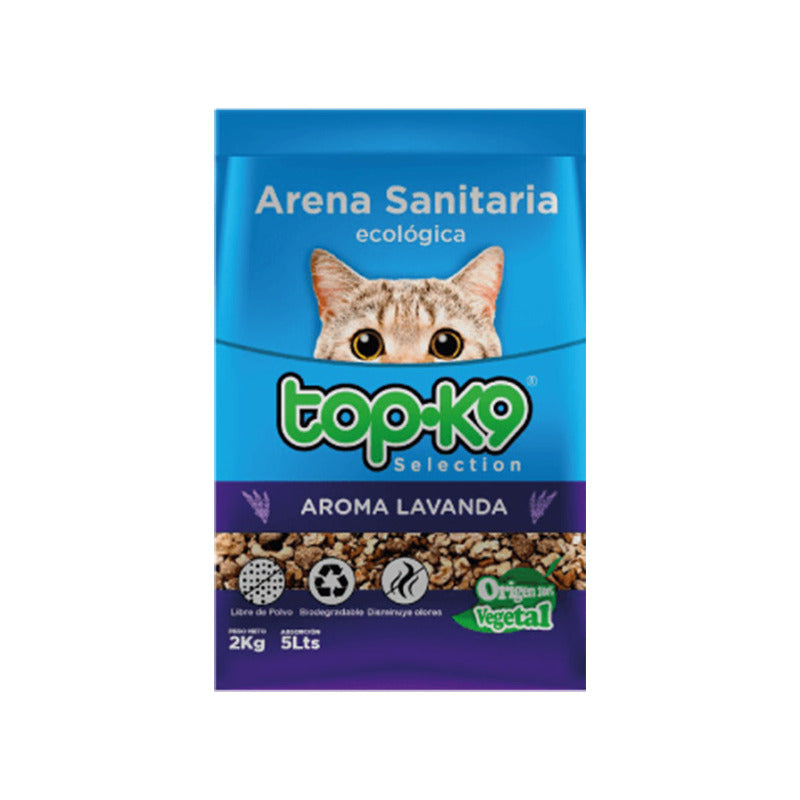 Arena Sanitaria Ecológica Top-k9 2 Kg Aroma Lavanda