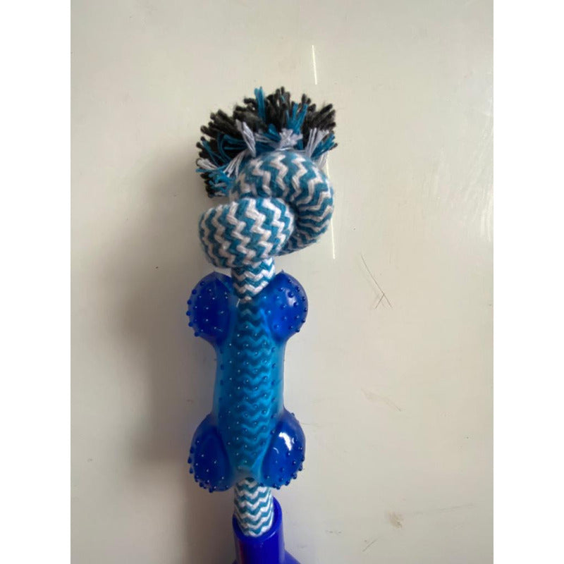 Mordedor Hueso Dental De Goma Y Cuerda Para Perro