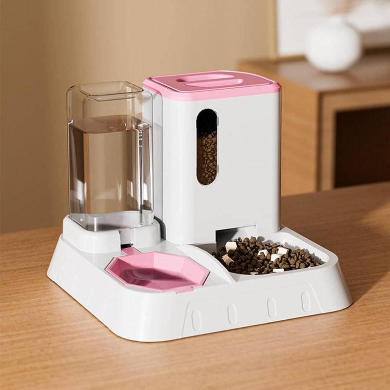Comedero Y Bebedero Automático Para Gatos Y Perros Rosa