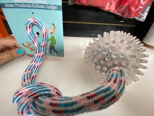 Juguete Para Perro Interactivo Con Cuerda Y Pelota