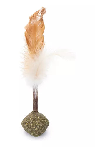 Pelota De Hierba Gatera Con Matatabi Y Plumas