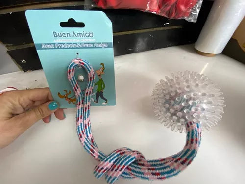 Juguete Para Perro Interactivo Con Cuerda Y Pelota