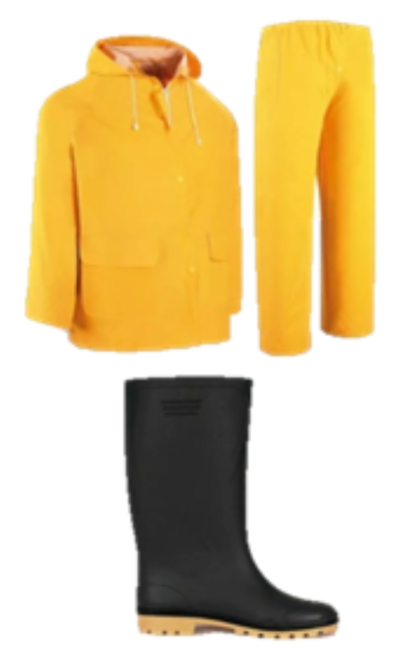 Pack Traje Jardinera Pvc Amarillo + Botas De Pvc Sin Puntas