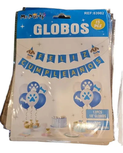 Set Globo Bandera De Cumpleaños Fiesta Temática Para Perros