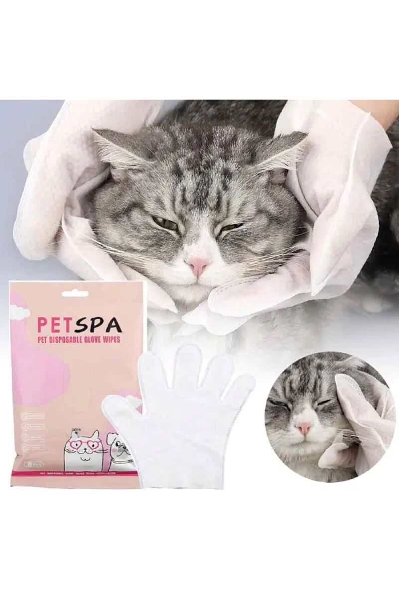 Guantes Desechables De 6 Piezas Para Mascotas Gato Perro Blanco