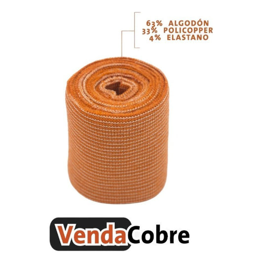 Venda Cobre Reutilizable Antibacterianas 5cm X 130 Cm Naranja Oscuro