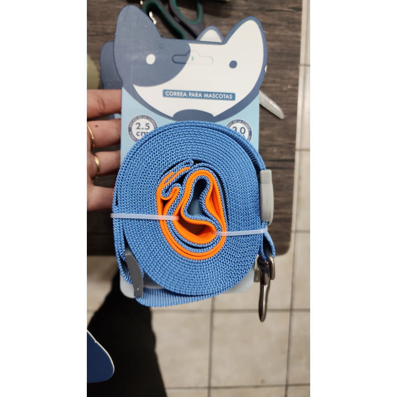 Correa Para Perros Con Cómodo Agarre Resistente 3 Mts Azul