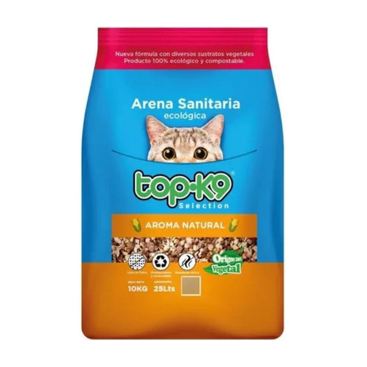 Arena Sanitaria Ecológica Top-k9 10 Kg Aroma Natural