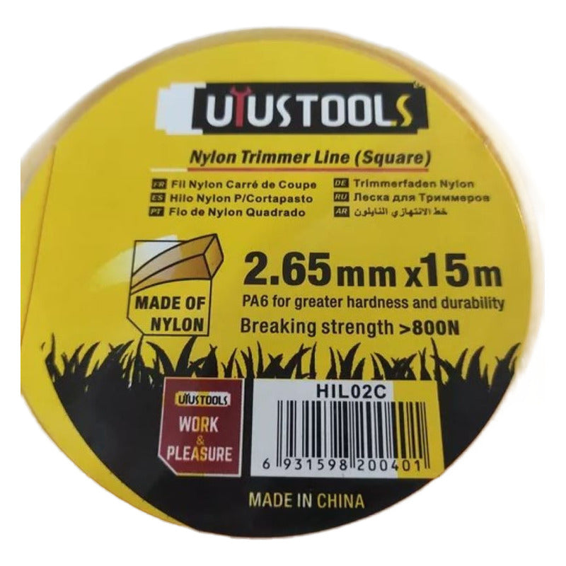 Hilo Nylon P/cortapasto 2.65mmx15m Amarillo