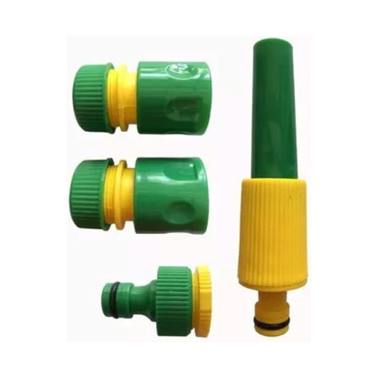 Set Riego Pistola Pitón 5pcs Acoples Rápidos Para Manguera Verde