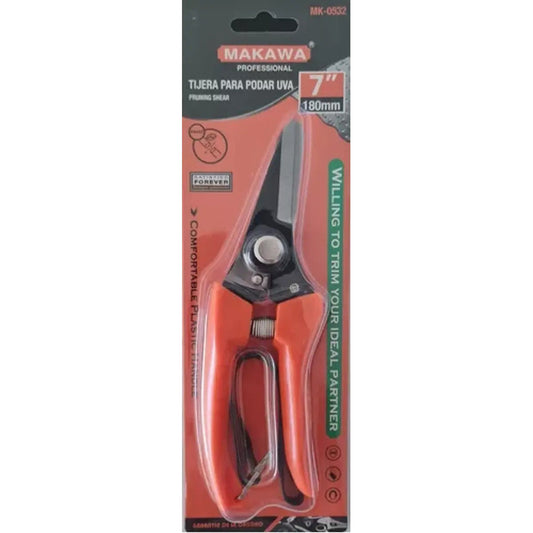 Tijera Para Podar Uva 7 Pulgadas Naranja