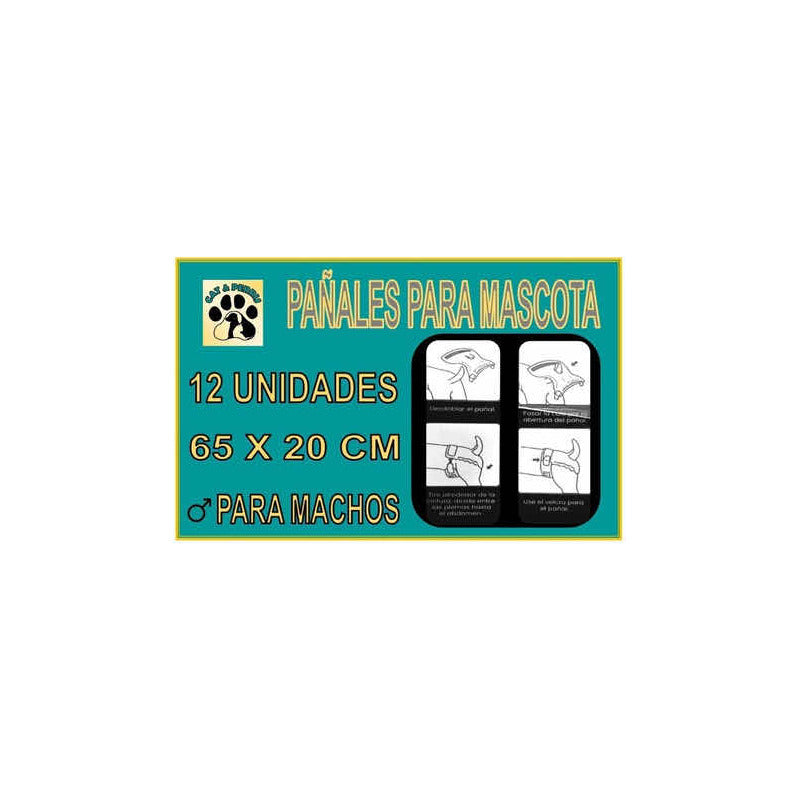 Pañales Desechable Para Gato Perro 12 Unidades Talla L Blanco L