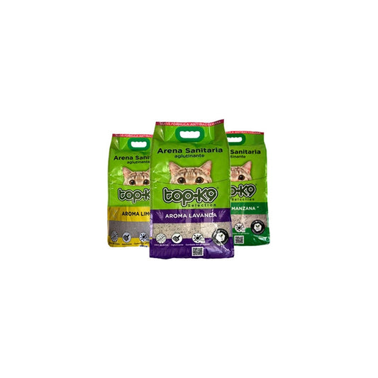 Arena Aglutinante Top-k9  10 Kg Lavanda Limon Manzana