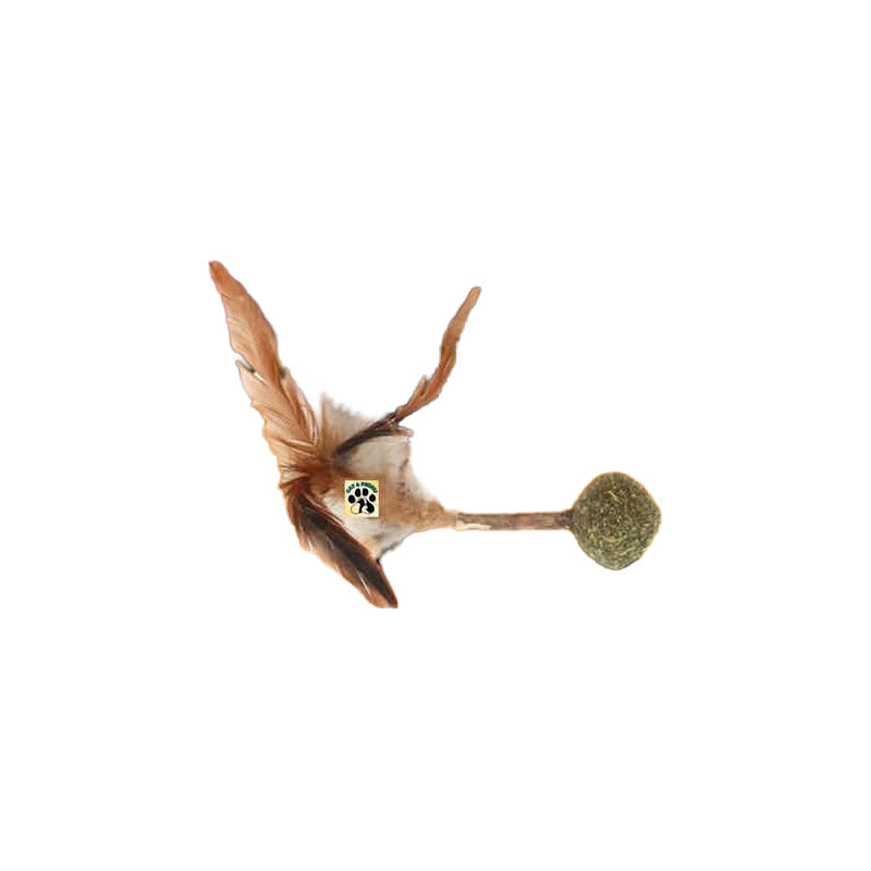 Pelota De Hierba Gatera Con Matatabi Y Plumas Verde Oscuro