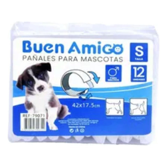 Pañal Para Perro Talla S 12 Und Seco Y Cómodo