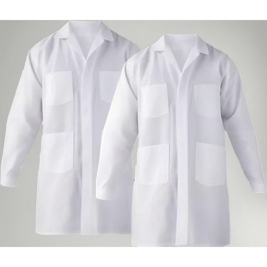 Pack 2 Cotona Poplin Blanca Delantal Laboratorio Bata. Blanco Xxl