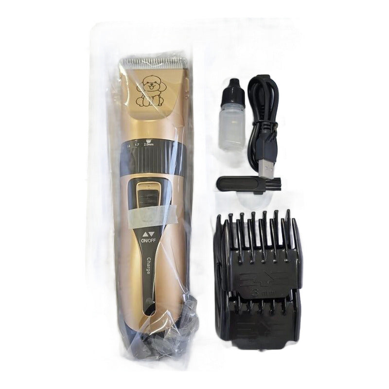Cortapelos Para Mascotas Versión Profesional Pet Clipper Kit Dorado