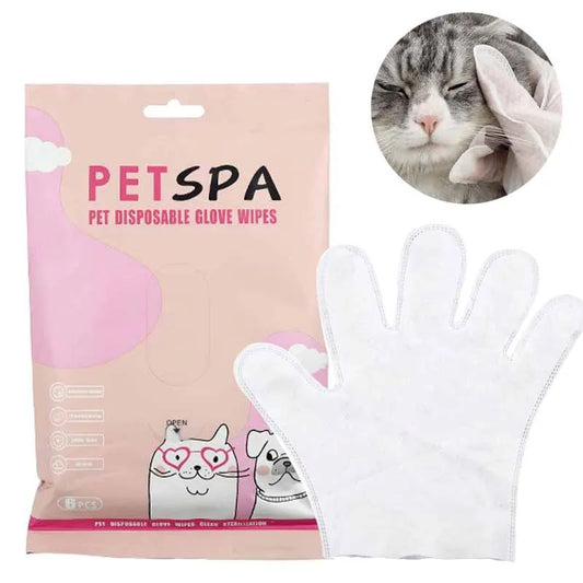 Guantes Desechables De 6 Piezas Para Mascotas Gato Perro Blanco