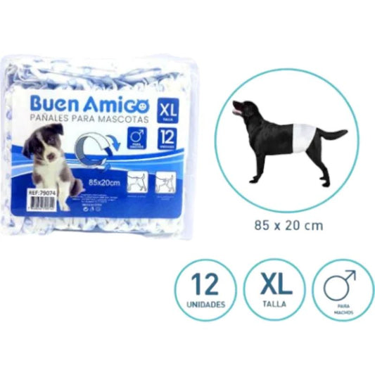 Pañales Desechable Para Perro 12 Unidades Talla Xl