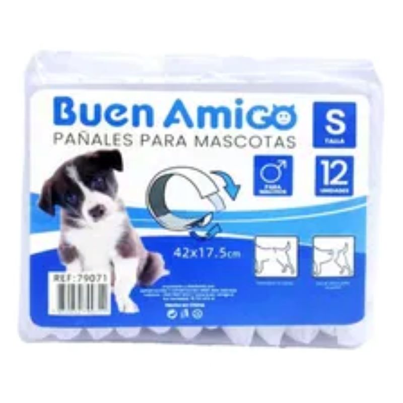 Pañal Para Perro Talla S 12 Und Seco Y Cómodo