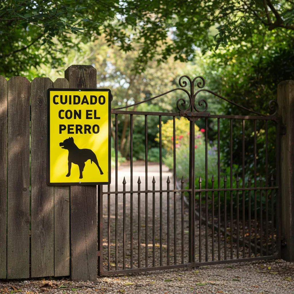 Señaletica Advertencia Perro Letrero Peligro Cuidado 18x25cm Negro Blanco Rojo