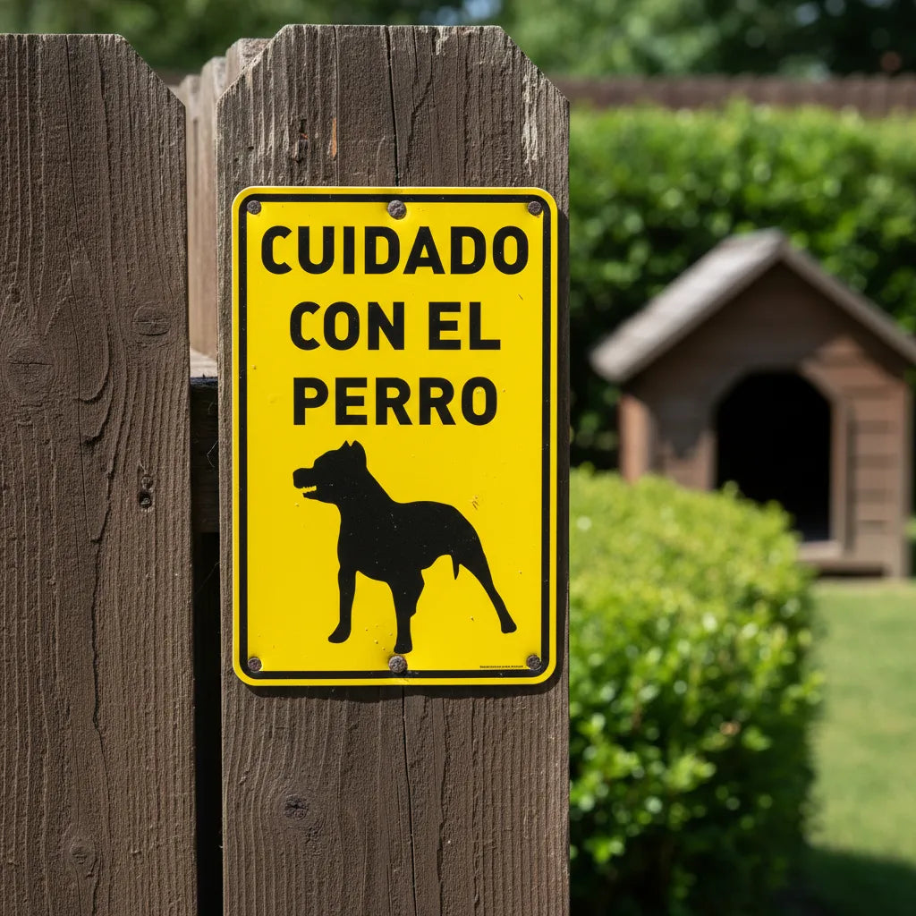 Señaletica Advertencia Perro Letrero Peligro Cuidado 18x25cm Negro Blanco Rojo